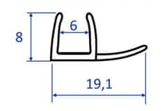 WellMall WM Spodní těsnění bez praporku 120 cm