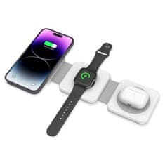 Tech-protect A24 3in1 bezdrátová nabíječka na mobil / Apple Watch, bíla