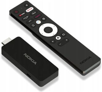 elegantní multimediální přehrávač Nokia Streaming Stick 801 full uhd rozlišení android tv 11 google assistant interní paměť microusb hdmi