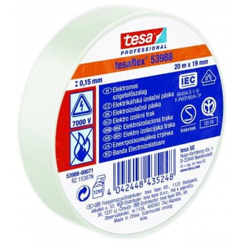 Tesa Páska elektroizolační PVC 53947, IEC, 20 m x 19 mm, bílá