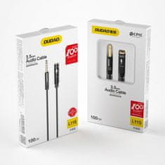 DUDAO L11S 3.5 mm Jack / AUX 4 -pólový prodlužovací kabel 1m Silver