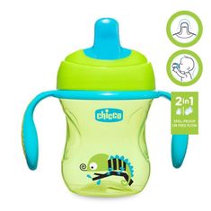 Chicco Hrneček Training s držadly 200 ml zelený 6m+