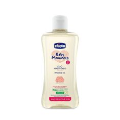 Chicco Olej masážní s bavlnou a vitamínem E Baby Moments Sensitive 74 % přírodních složek 200 ml