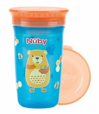 Nuby Hrneček netekoucí 360° 300ml, 6 m+ modrá/oranžová