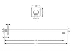 Mexen Cube dr02 podomítkový sprchový set + slim sprcha 40 cm, chrom (77502DR0240-00)