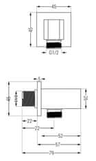 Mexen Cube dr02 podomítkový sprchový set + slim sprcha 40 cm, chrom (77502DR0240-00)