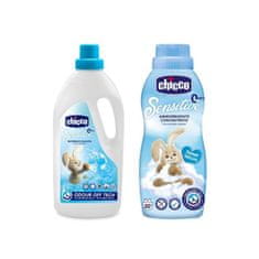 Chicco Prostředek prací dětský Sensitive 1,5 l + Aviváž konc. Sladký Pudr 750 ml