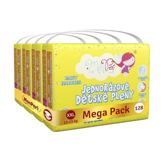 MonPeri Klasik Pleny jednorázové XXL (13-25 kg) 128 ks - Mega Pack