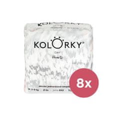 KOLORKY DAY Pleny jednorázové eko, srdce M (5-8 kg) 168 ks - MĚSÍČNÍ ZÁSOBA