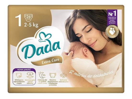 Dada Extra Care Pleny jednorázové 1 Newborn (2-5 kg) 26 ks