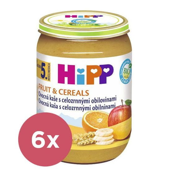 HiPP 6x BIO Ovocná kaše s celozrnnými obilovinami 190 g