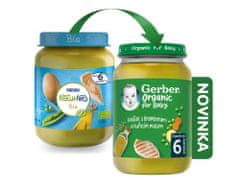 Gerber Organic dětský příkrm hrášek s bramborami a kuřecím masem 190 g