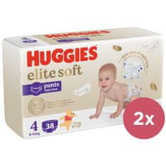 Huggies 2x Elite Soft Pants Kalhotky plenkové jednorázové 4 (9-14 kg) 38 ks