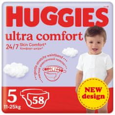 Huggies Pleny jednorázové Ultra Comfort Mega 5 (11-25 ks) 58 ks