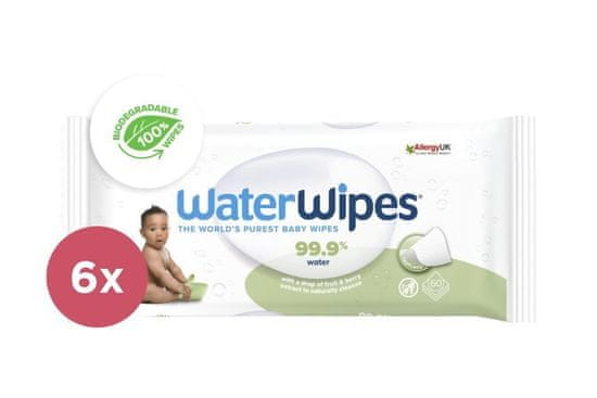 WaterWipes 6x Vlhčené obrousky bez obsahu plastů Soapberry 60 ks ( 360 ks )