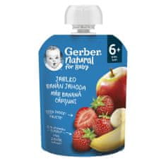 Gerber Natural kapsička jablko, banán a jahoda 90 g