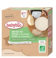 Babybio 4x Rýžová kaše s broskví a hruškou 85 g