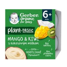 Gerber Organic 100% Dezert rostlinný mango a kiwi s kokosovým mlékem (4x 90 g)