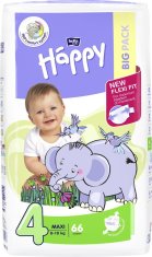 Bella Happy Maxi Big Pack 4 (8-18 kg) 66 ks - jednorázové pleny