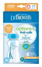 Dr.Brown´s Láhev antikolik Options+ široké hrdlo 2x270 ml plast, modrá