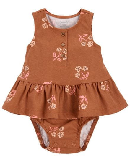 Carter's Body bez rukávů s volánem Brown Flowers holka 6m