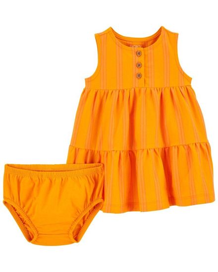 Carter's Šaty s kalhotkami Yellow Stripes holka 6m