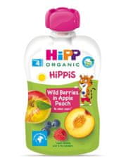 HiPP iS BIO Jablko, broskev, lesní ovoce 100 g, 4m+