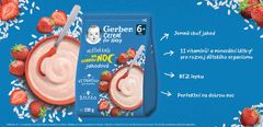 Gerber Kaše mléčná cereal jahodová Dobrou noc 230 g