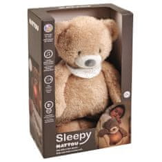 Nattou Uspáváček plyšový hudební se světýlkem a senzorem pláče 4v1 Sleepy Bear Grey 0m+