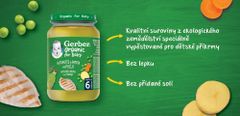 Gerber Organic dětský příkrm hrášek s bramborami a kuřecím masem 190 g