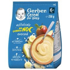 Gerber Kaše mléčná cereal ovocná Dobrou noc 230 g