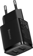 BASEUS CCXJ010201 Compact Nabíječka 2xUSB 10,5W Black