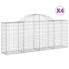 Vidaxl Klenuté gabionové koše 4 ks 200x30x80/100 cm pozinkované železo