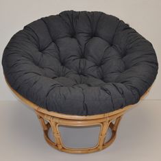 AXIN Polstr deluxe na křeslo papasan 110 cm - tmavě šedý melír