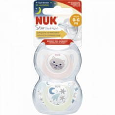 Nuk Dudlík Star Den & Noc, SI,V1 (0-6m.) 2 ks box holka