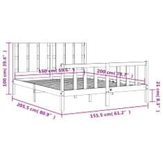 Petromila Rám postele s čelem medově hnědý King Size masivní dřevo