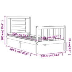 Vidaxl Postel bez matrace bílá 100 x 200 cm masivní borovice