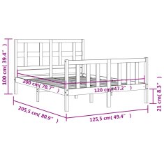 Vidaxl Postel bez matrace bílá 120 x 200 cm masivní borovice