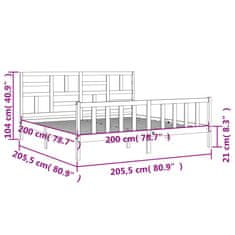 Vidaxl Postel bez matrace bílá 200 x 200 cm masivní borovice