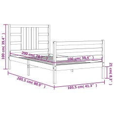 Vidaxl Postel bez matrace bílá 100 x 200 cm masivní borovice