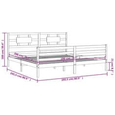 Petromila Rám postele s čelem medově hnědý 200 x 200 cm masivní dřevo