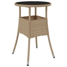 Greatstore 3dílný zahradní bistro set s poduškami béžový polyratan