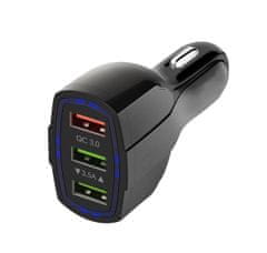 APT PLS34F Nabíječka do auta Quick Charge 3.0 3xUSB černá