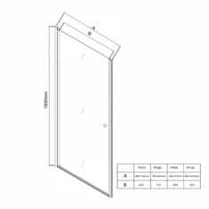 AQUALINE PILOT otočné sprchové dveře 800mm PT080 - Aqualine