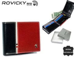 Rovicky Pánská kožená peněženka zabezpečena technologií RFID Veszto černá, červená univerzální