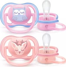 Philips AVENT AVENT Dudlík Ultra Air Animals, 0-6m, Sovička a srnka, růžový