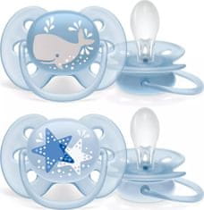 Philips AVENT AVENT Dudlíky 6-18 m Ultra Soft Star, Boy - granát