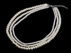 Kraftika 1ks krémová sv. perlová perlový náhrdelník víceřadý