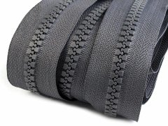 Kraftika 10m dark shadow zip kostěný 8mm metráž, zipy v metráži