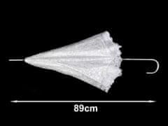 Kraftika 1ks bílá svatební deštník s krajkou
